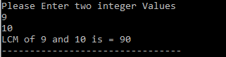 lcm program in c