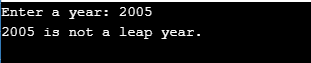 leap year program in c++