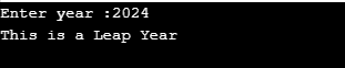 c++ program for leap year