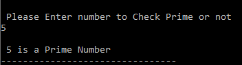 check whether the given number is prime or not