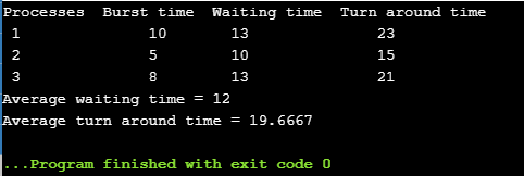 round robin scheduling program in c