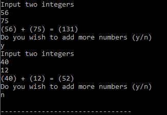 addition using infinite method