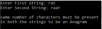 anagram program in c using string