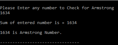 armstrong number program in c
