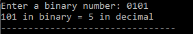 c program to convert decimal to binary