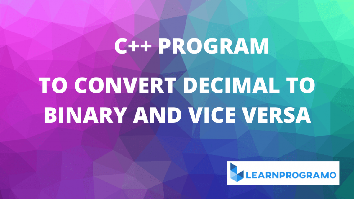 C++ Programs - Learnprogramo image.