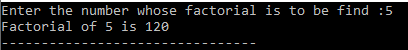 factorial using recursion