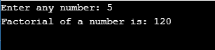 factorial program in c++