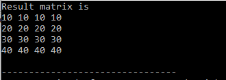 c program for matrix multiplication