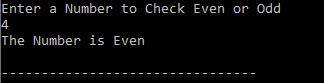 odd or even program in c