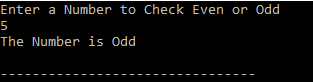 odd or even program in c