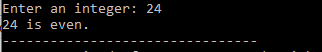even or odd program in c