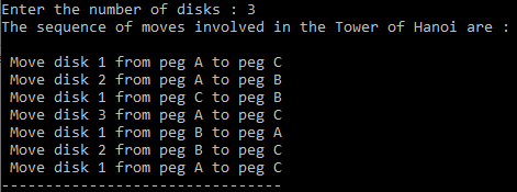 Tower of Hanoi in C Using Recursion [Programs and Applications ...