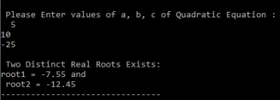 C Program for Quadratic Equation | Find the Roots of Quadratic Equation