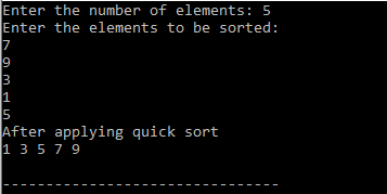 quick sort in c algorithm