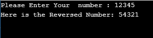 c++ program to reverse a number