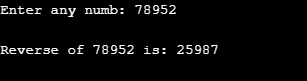 c++ program to reverse a number