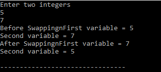 c program to swap two numbers