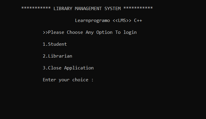 library management system project in C++
