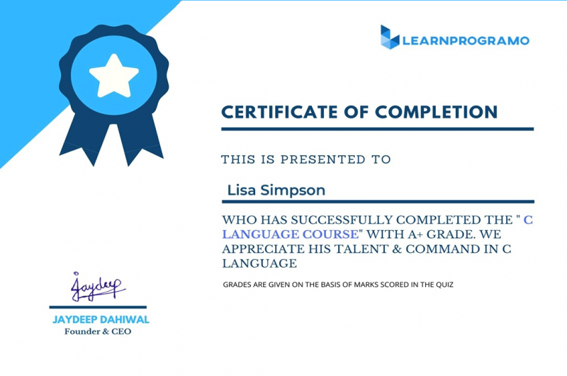 C Language Certification - Learnprogramo