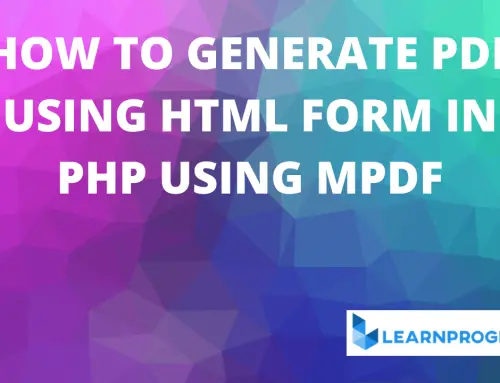 How to Generate PDF Using HTML Form in PHP Using MPDF