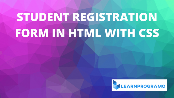 Student Registration Form In HTML With CSS Bootstrap Archives ...